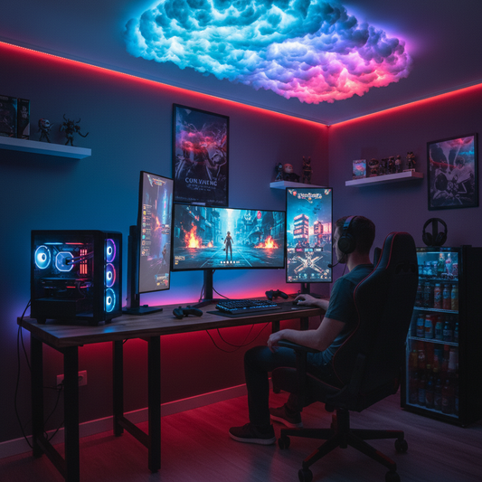 🌩️ CloudSky™ Kendin Yap Bulut Aydınlatma – 5 Metre RGB LED Şerit, Kumandalı Renkli Işık, Oyun & Yatak Odası Dekoru